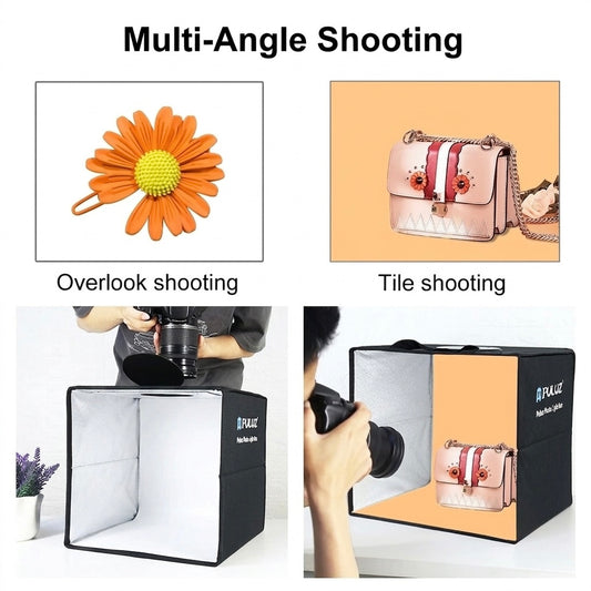 Boîte de Studio Photo Portable Professionnelle (PULUZ) avec Anneau Lumineux LED Réglable et 6 Fonds de Couleur