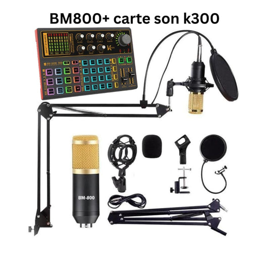 🎙️ Pack Microphone BM800 + Carte Son K300