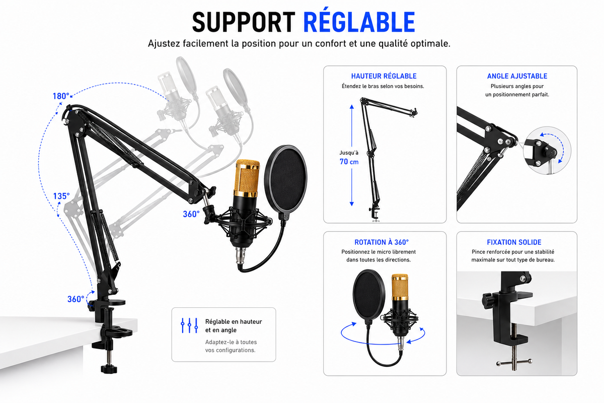 Description – Pack Microphone BM800 + Carte Son K900 TWS